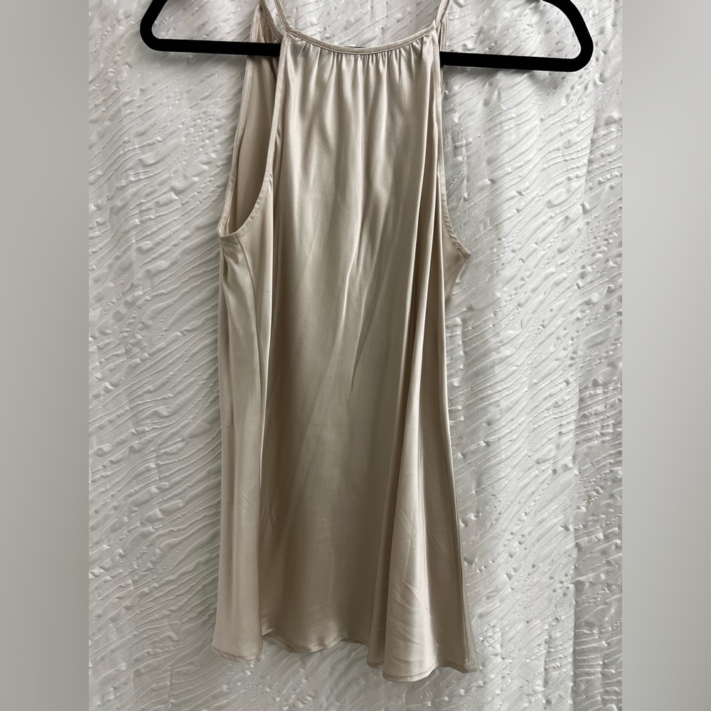 Michelle Farmer champagne silk charmeuse tank top